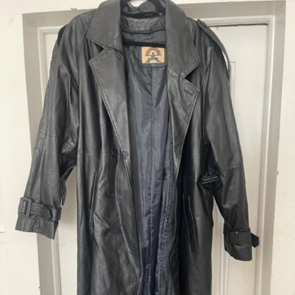Phase 2 Vintage Leather Belted Trench coat